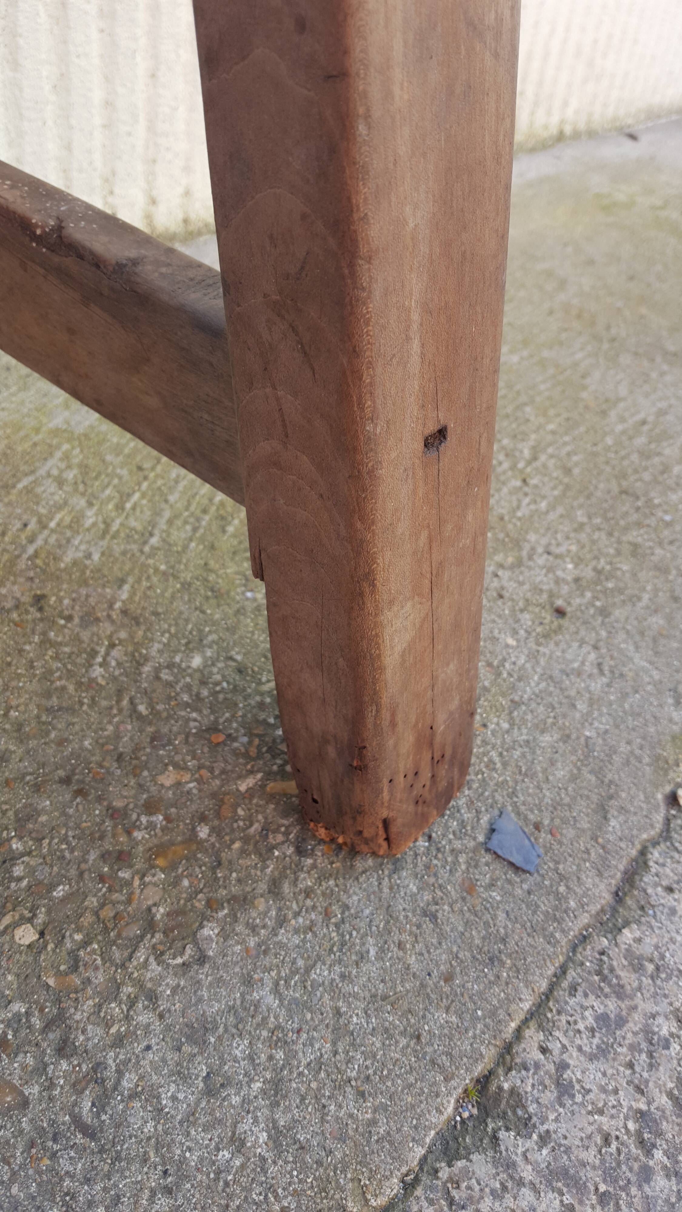 Natural wood farm bench