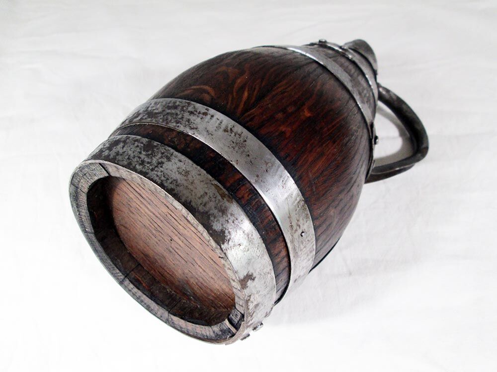 Ringed wooden pitcher