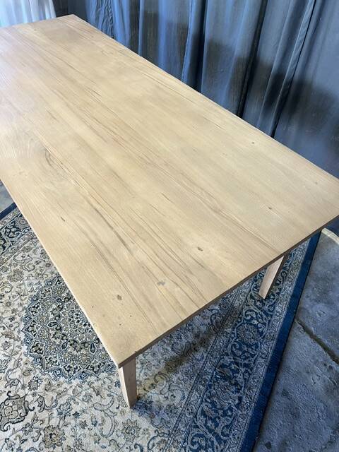 Large vintage table in restored solid elm.