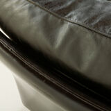 Poppy 2-seater leather sofa by Tito Agnoli for Poltrona Frau, 1970s