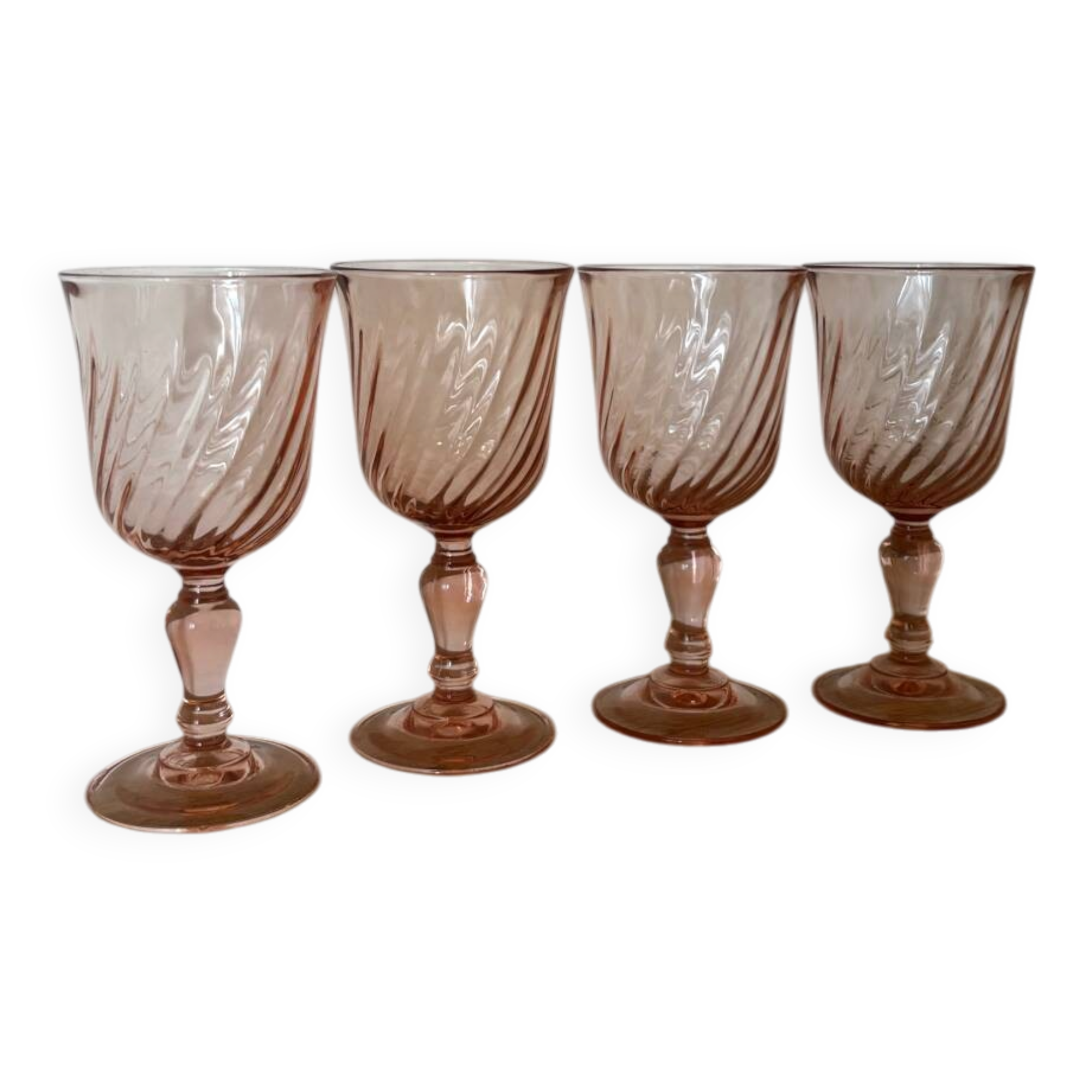 Vintage lot de 4 verres à vin Luminarc Rosaline
