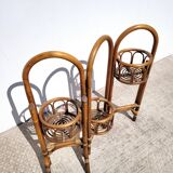 Foldable rattan plant holder