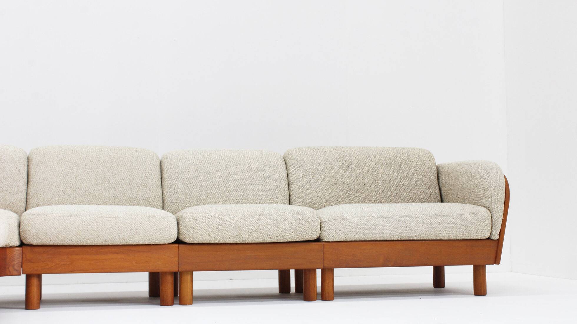 Vintage Danish mid-century corner sofa solid teak by Olsen Laursen 1960s