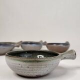 6 J&N Pierlot Ratilly stoneware cups - Puisaye