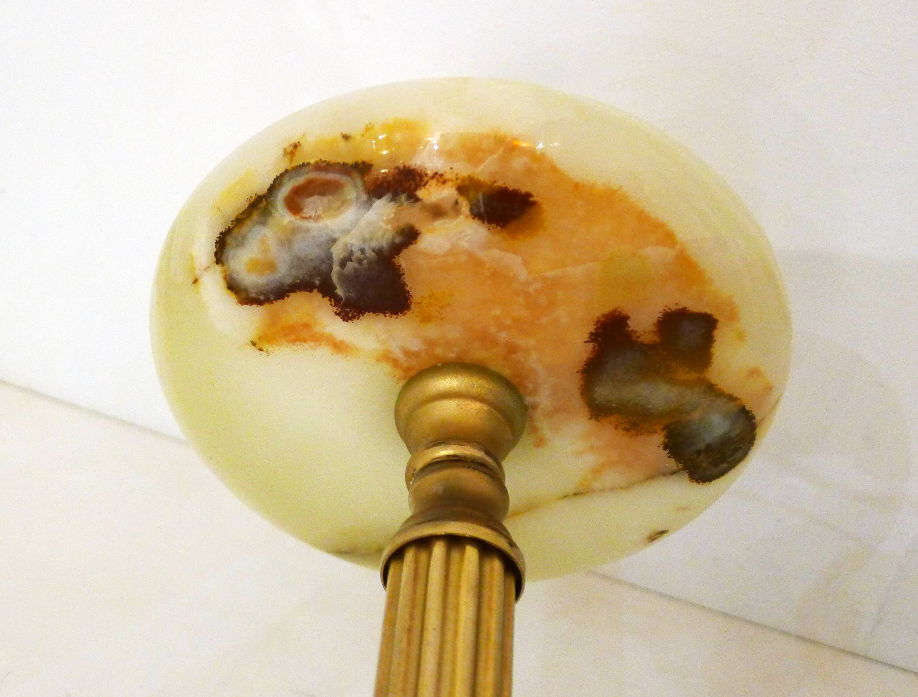 Onyx standing ashtray - gold metal