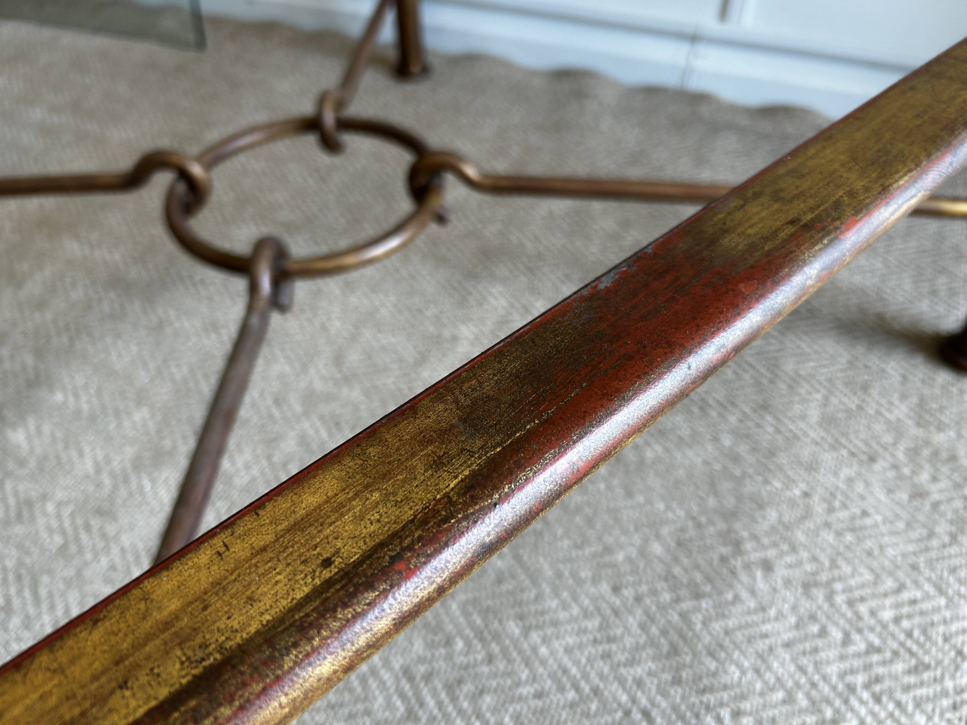 XL Gilt Coffee Table, Italy, 1970's, by Giovanni Banci for Hermes