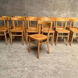 13 vintage wooden bistro chairs 1950 1960