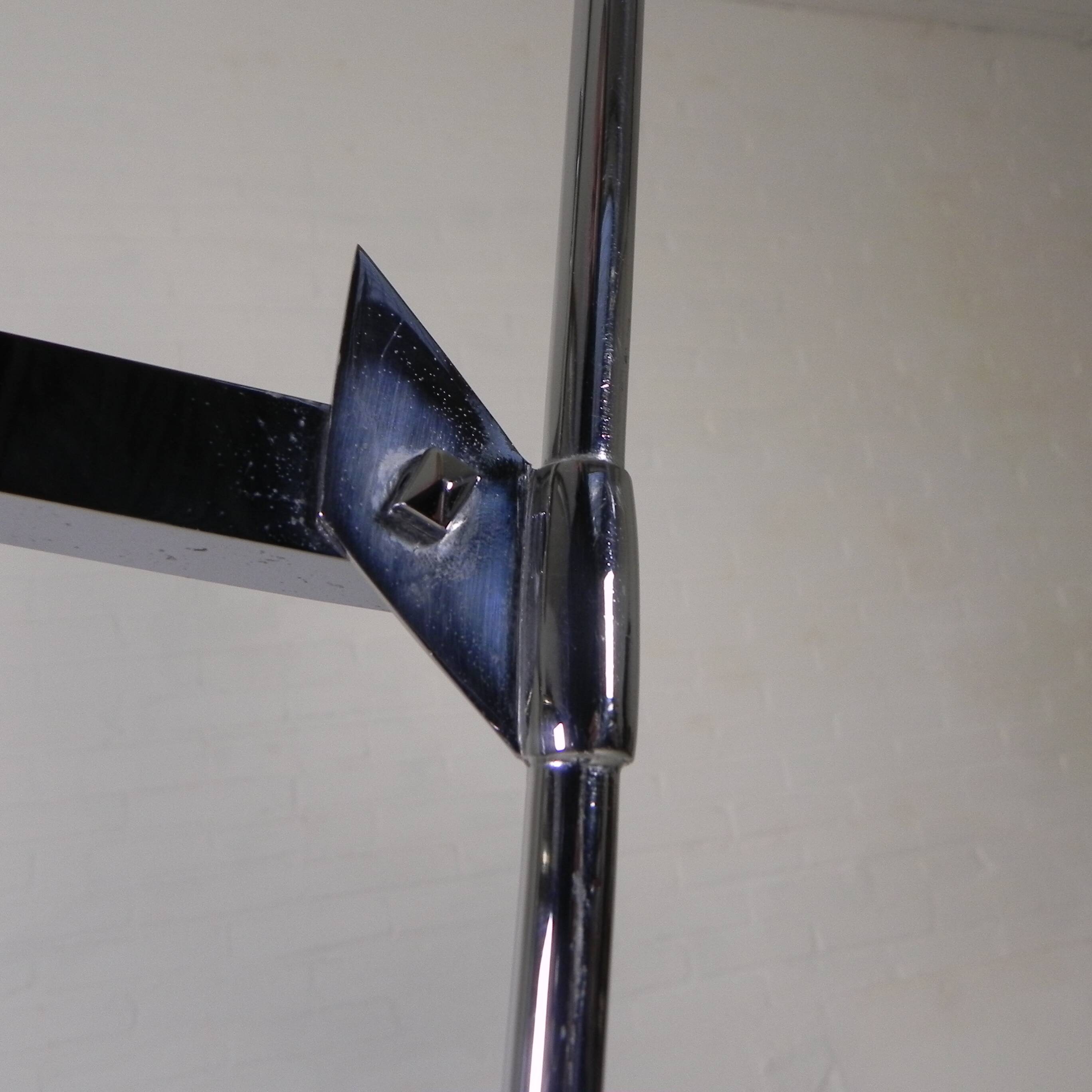 Standing chrome lamp in Art Deco style, Jules Dewaele Brussels, 1950