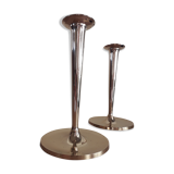 Pair of candle holders Gusums Bruk 65 in brass, Suede, late 19th