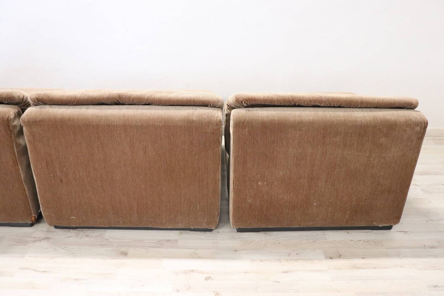 Modular Velvet Sofa by Busnelli, Italy, 1970s