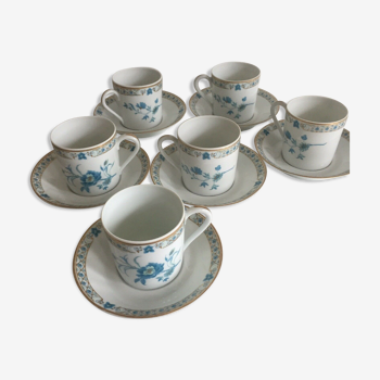 6 coffee cups Haviland Nankin Limoges porcelain