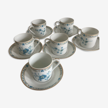 6 tasses à café Haviland Nankin porcelaine de Limoges