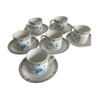 6 coffee cups Haviland Nankin Limoges porcelain