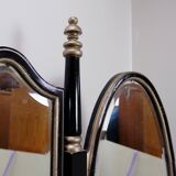Napoleon III style dressing table in black lacquered wood and 3 mirrors