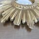 Old small golden sun mirror, witch's eye, curved, 60s-70s.