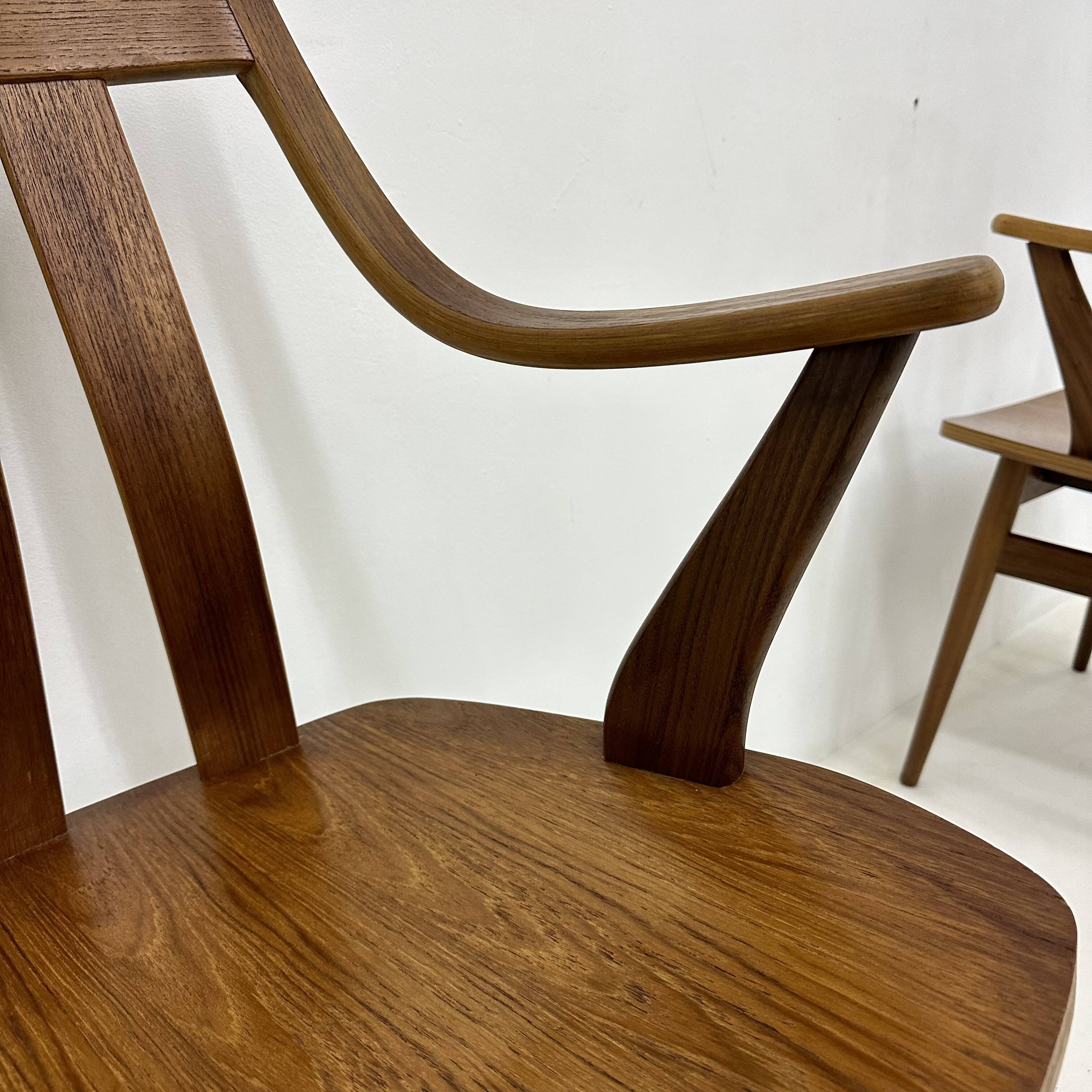 Set of 4 Plywood dining chairs , 1960s