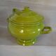 Vintage green enamelled tin soup tureen