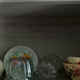 Paire d'anciens moules cannelés en verre. Moules à kouglof / Moules à confitures