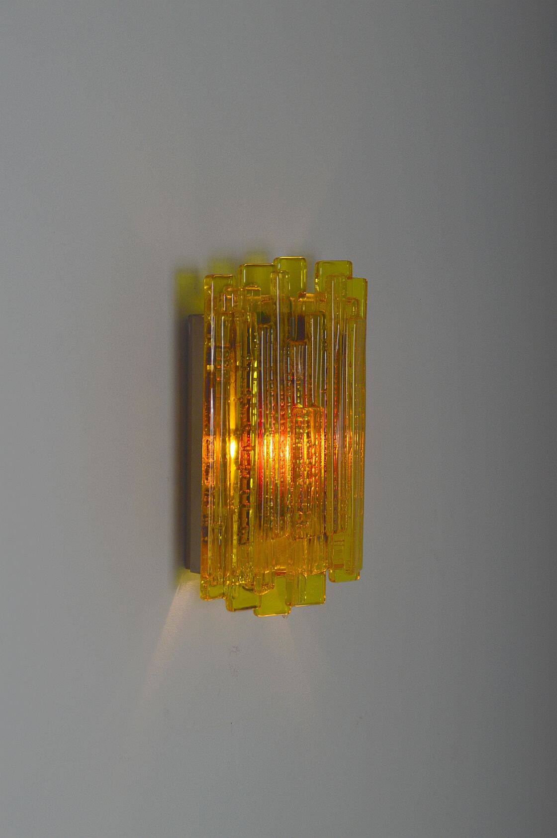 Set of Danish wall lamps Veega 1420 (yellow) by Claus Bolby for Cebo, 1960s