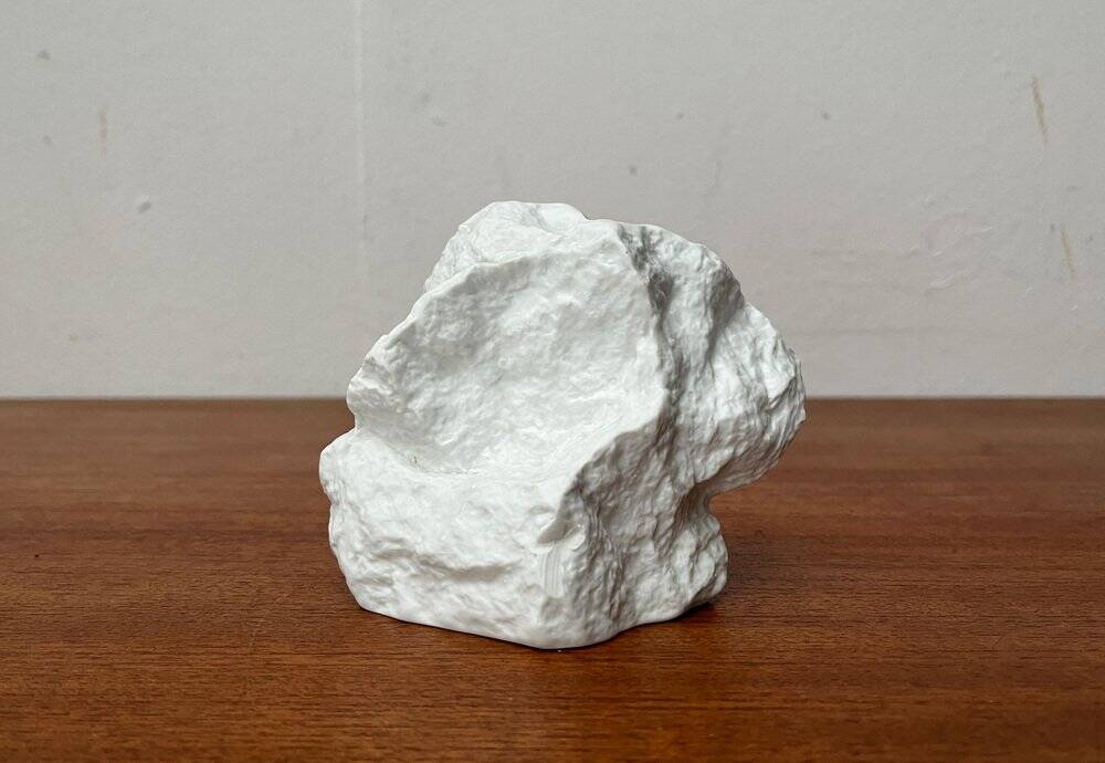 Vintage white porcelain rock vase from KPM Royal Porcelain, 1970s.