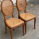 2 Louis XV medallion chairs in solid wood with canes