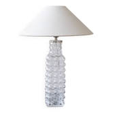 Lampe de table rare en cristal à bulles Midcentury Modern Orrefors Carl Fagerlund