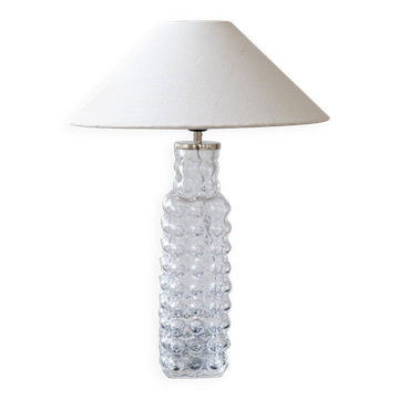 Lampe de table rare en cristal à bulles Midcentury Modern Orrefors Carl Fagerlund