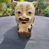 Cizhou style ceramic neck rest cat
