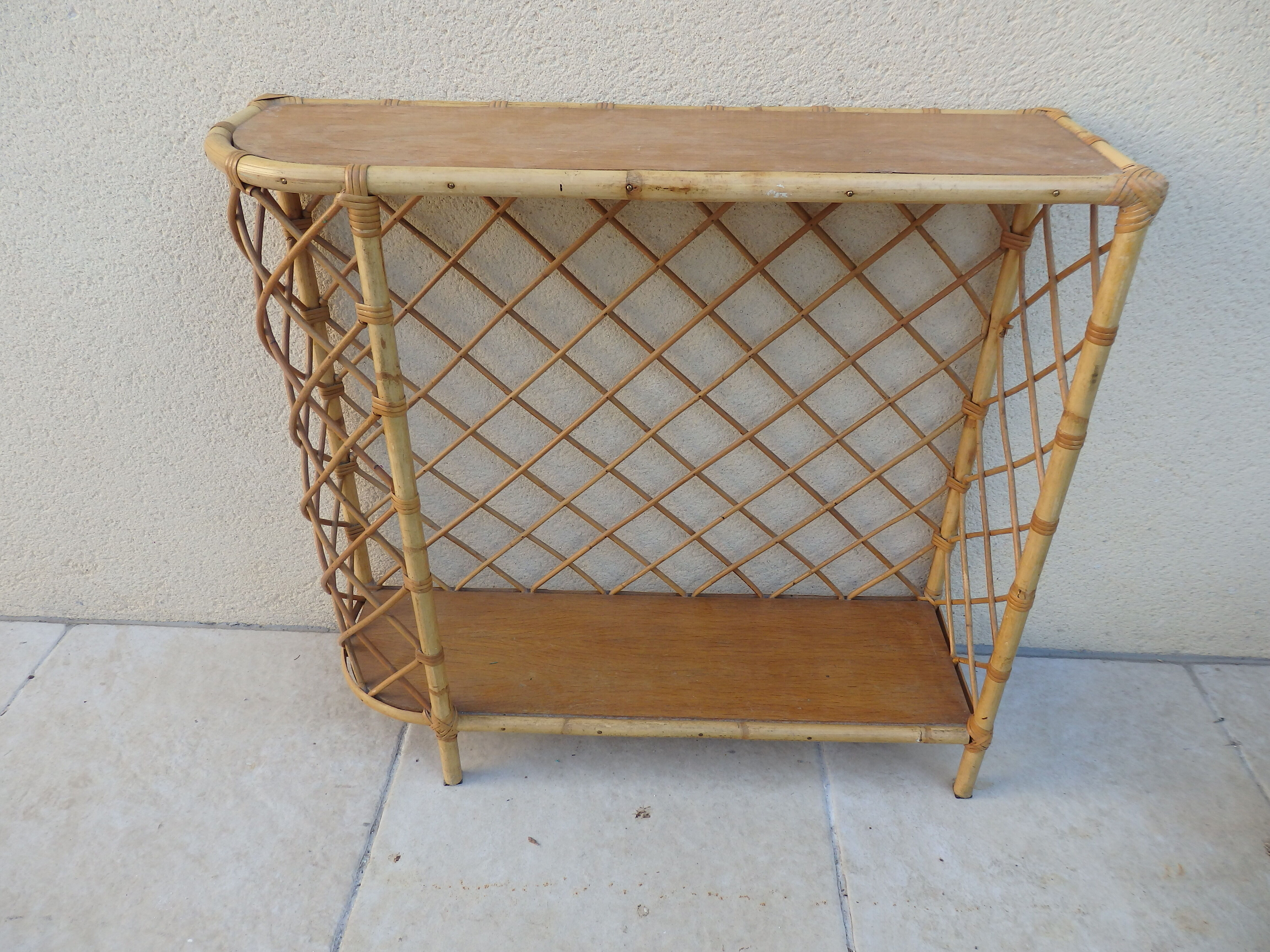 Rattan shelf cabinet