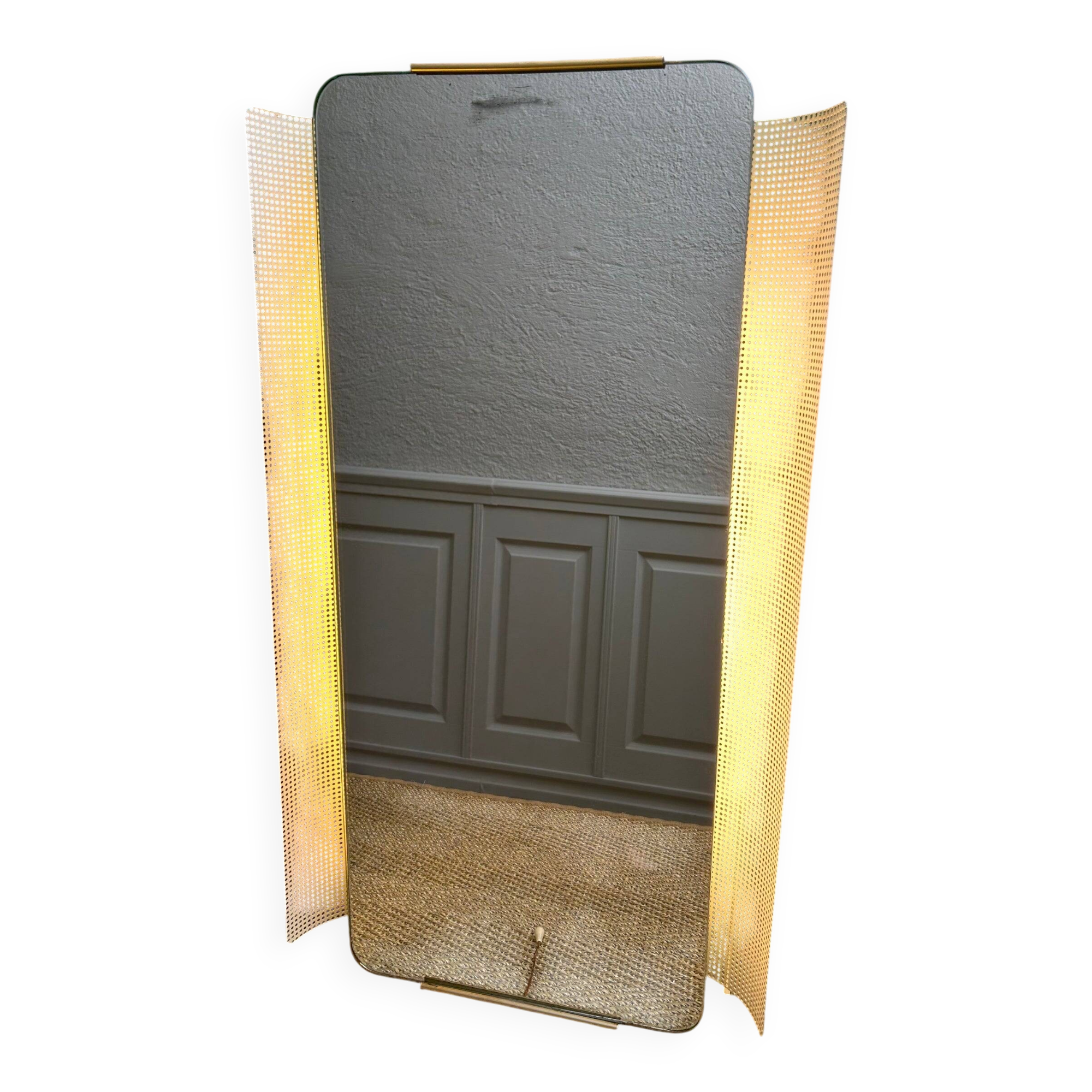 Illuminated wall mirror by Ernest Igl for Hillebrand, mid-century, Germany, 1960s.