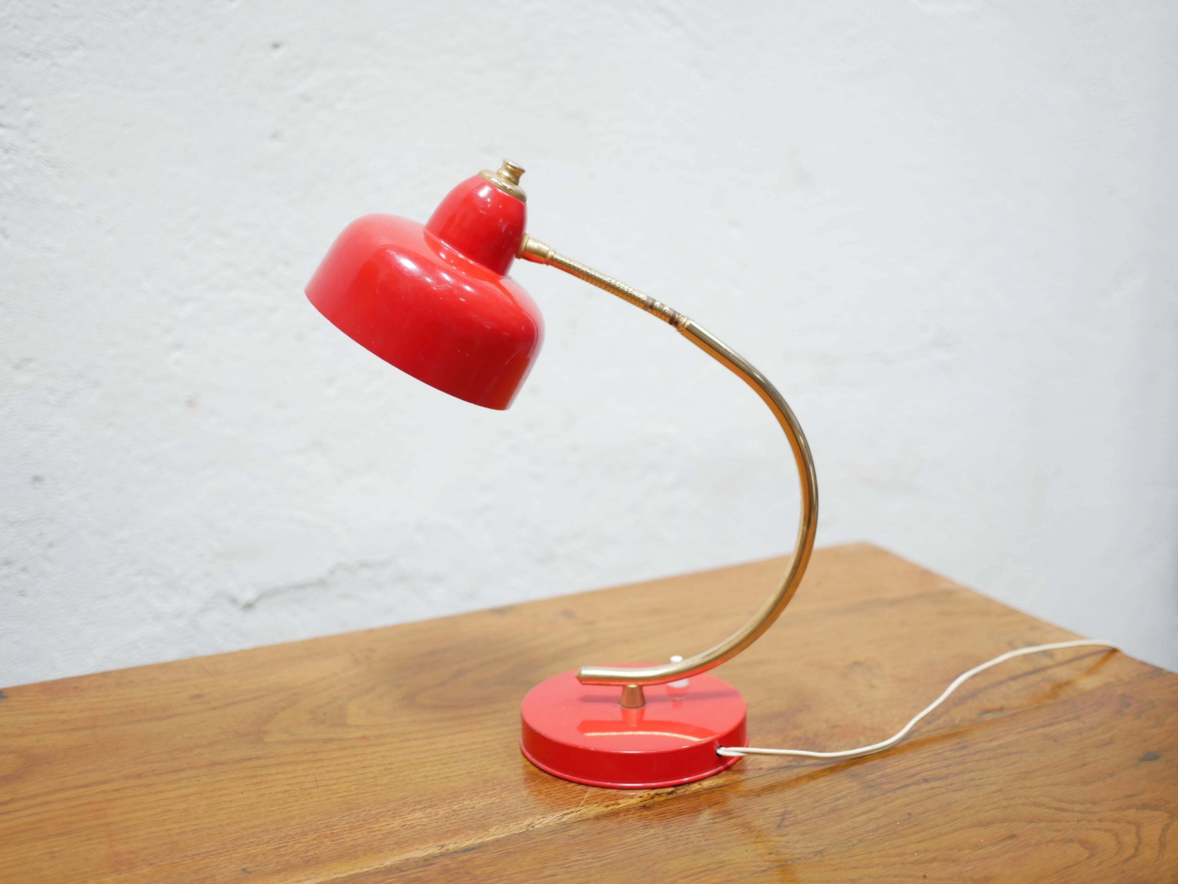 Vintage lamp in metal and brass by Delmas editions
