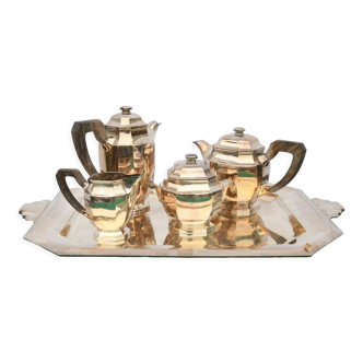 Art deco silver metal coffee set