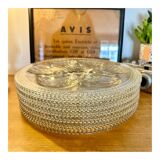 Lot de 6 assiettes à huître en verre