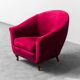 Paire de fauteuils modernistes en velours violet des années 1970