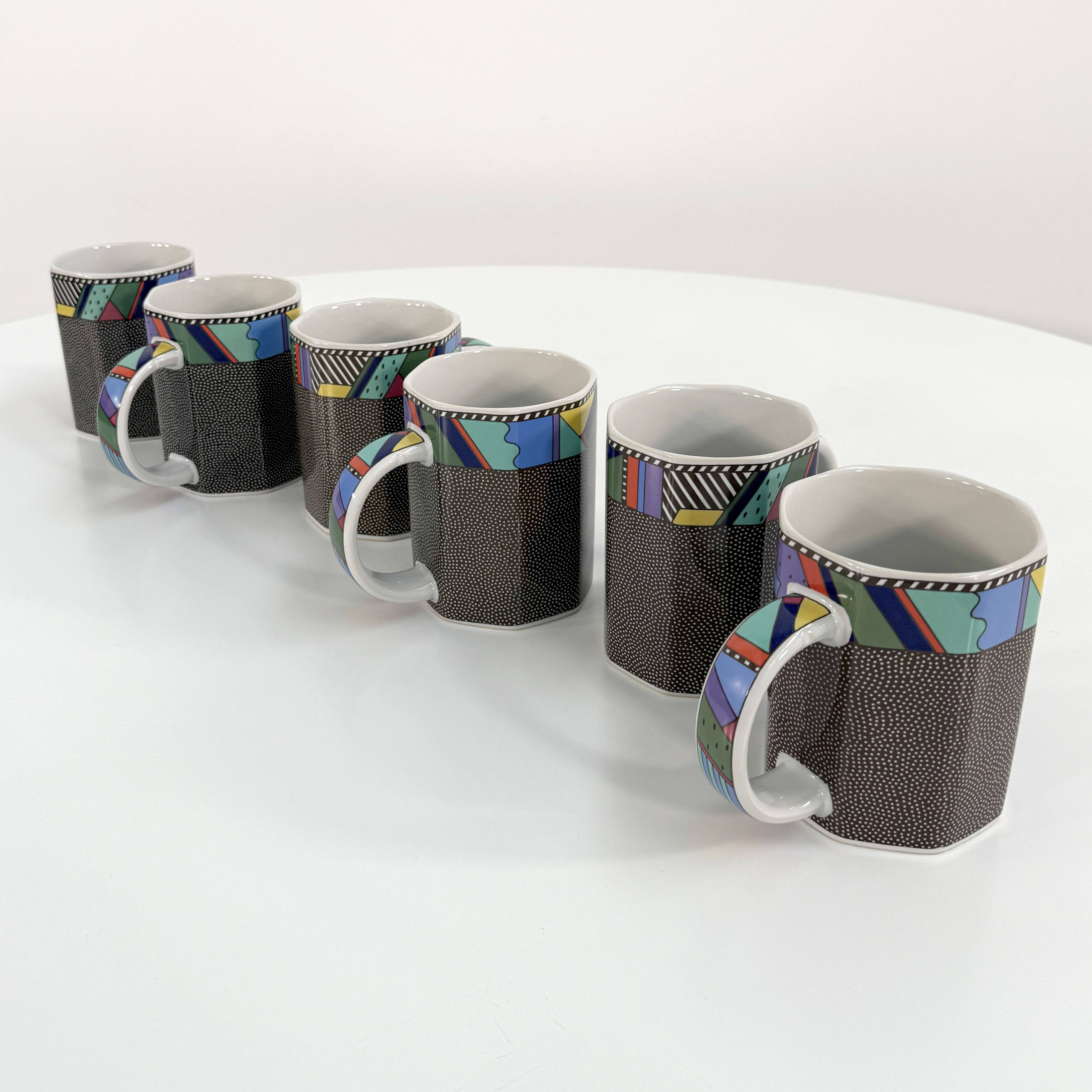 Paire de tasses Scenario Metropol de Barbara Brenner pour Rosenthal, 1990