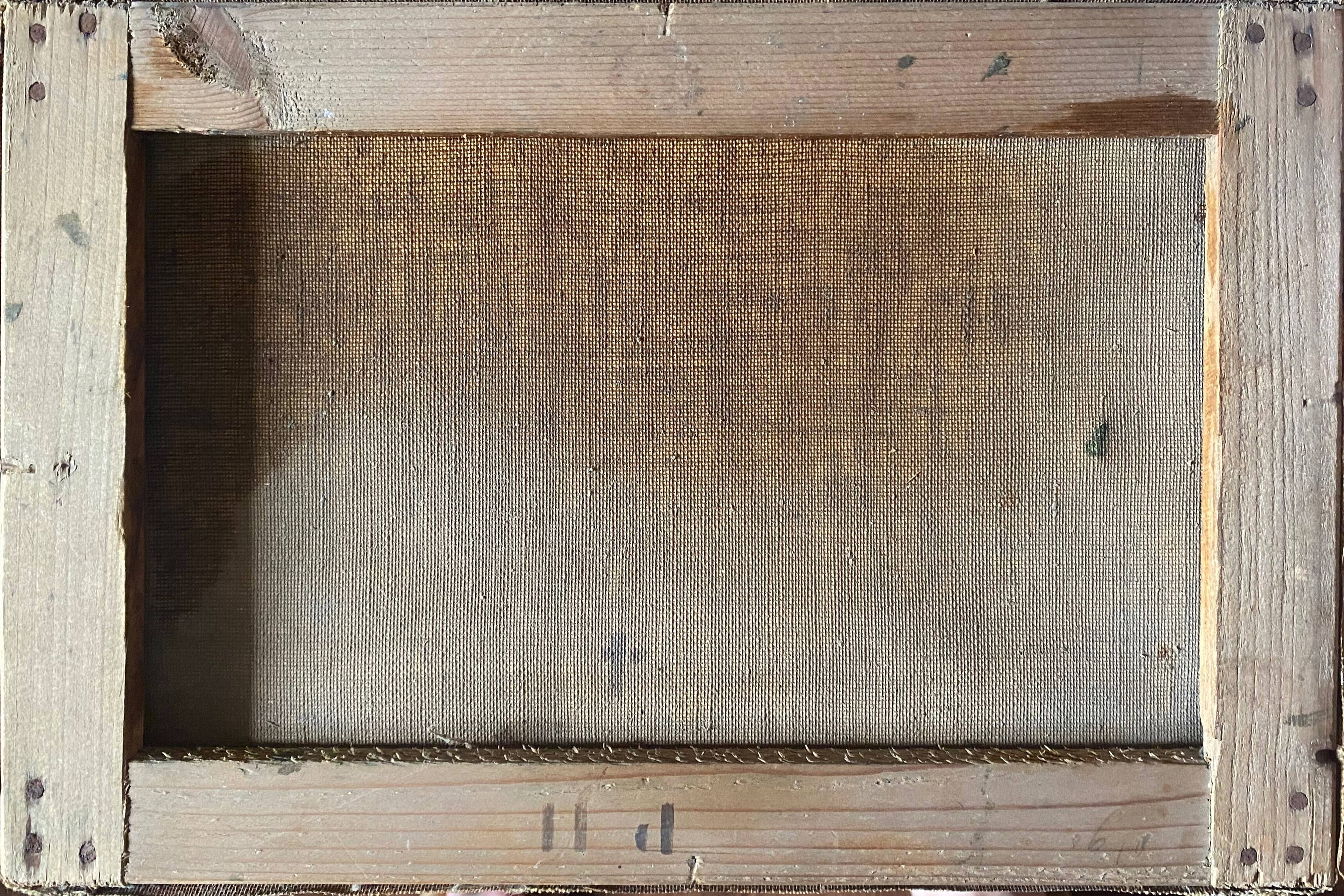 Painting 1900 Bouquet of flowers Carnations in the garden HST signed Gabrielle V.