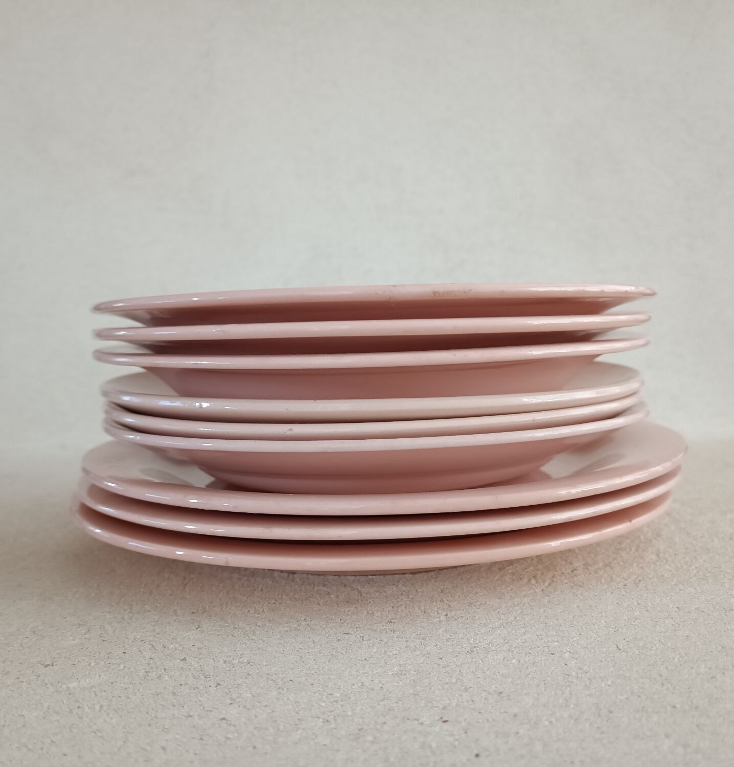 Set of 9 iron earth plates