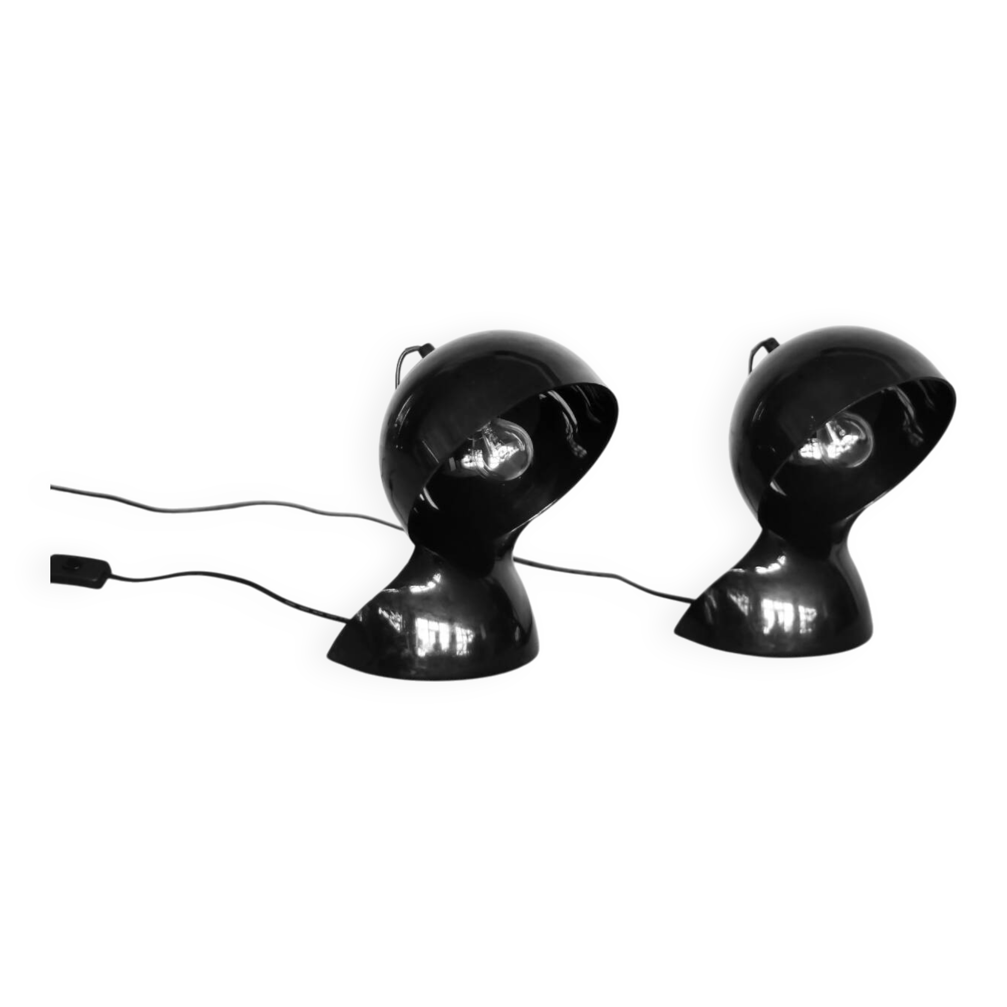 Vintage Modern Black Dalù Table Lamp by Vico Magistretti for Artemide, 1960