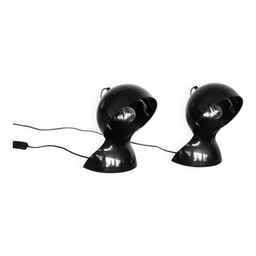 Vintage Modern Black Dalù Table Lamp by Vico Magistretti for Artemide, 1960