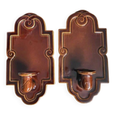 Vintage Margareta Hennix Ceramic Pair Wall Candle Sconces for Gustavsberg