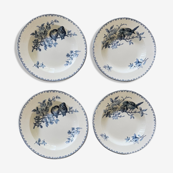 Assiettes creuses Sarreguemines Terre de Fer modèle Favori bleu