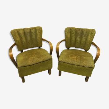 Pair of chairs h-237 by Jindrich Halabala, 50 years
