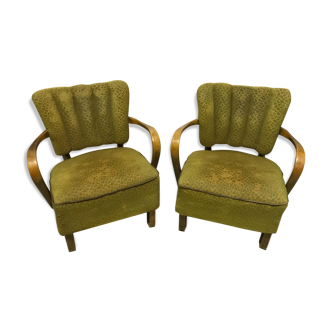 Pair of chairs h-237 by Jindrich Halabala, 50 years