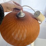 Vintage orange nylon plastic ball pendant from the 70s.