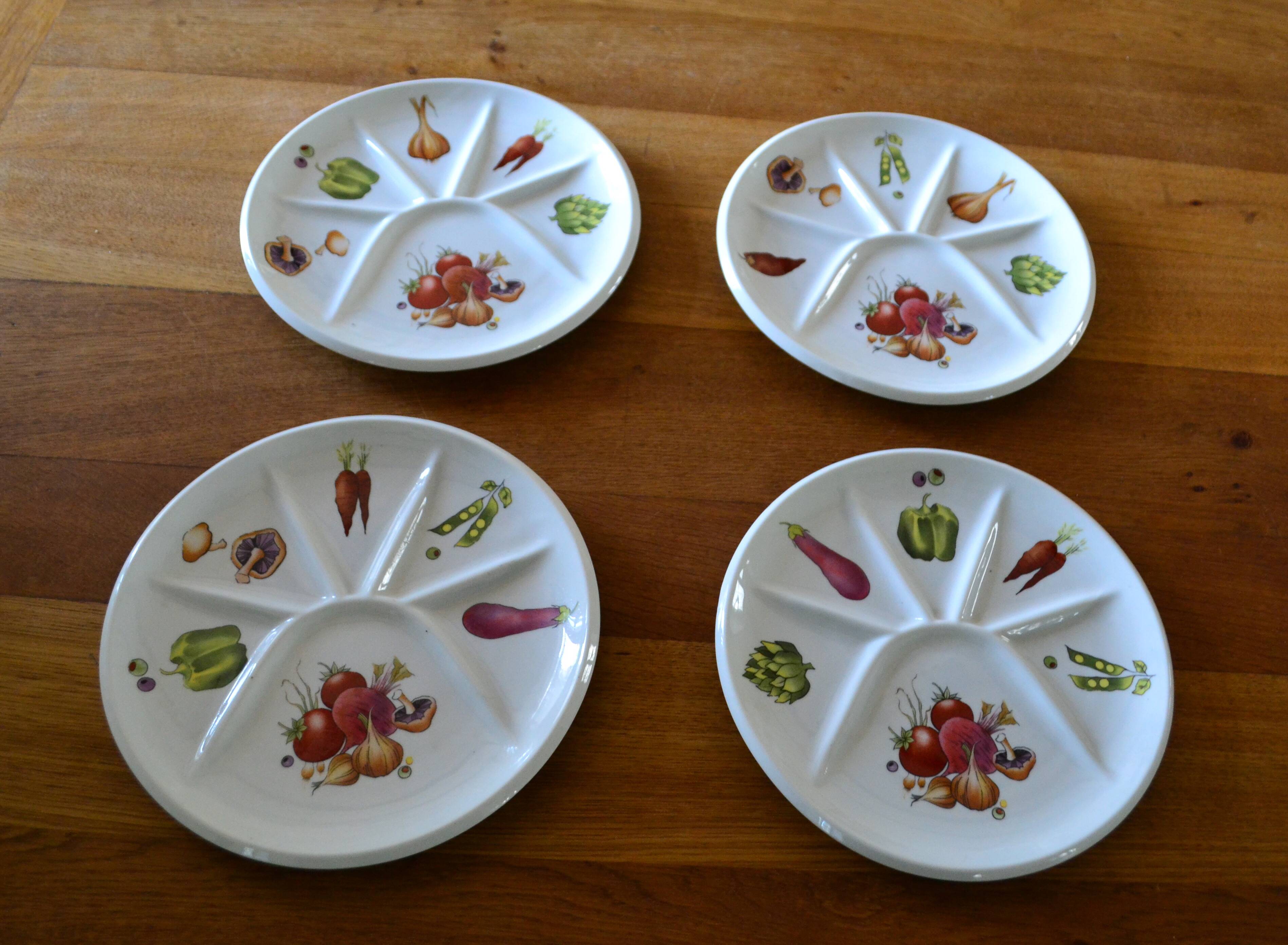 1960s Porcelain Fondue Plates from Berry