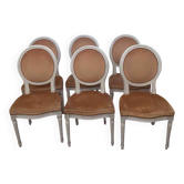 Set of 6 Louis XVI style mediallon chairs