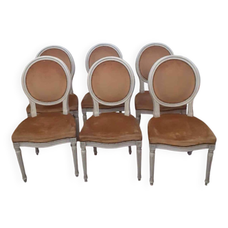 Set of 6 Louis XVI style mediallon chairs