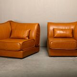 De Sede DS-19 model 'Pagoda' modular Sofa in Cognac Leather