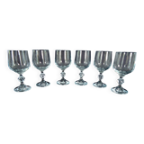 Bohemian crystal water glasses, foot with faceted ball