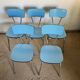 Set of 5 vintage chairs in 1960s blue formica